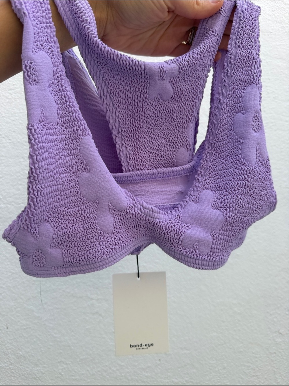Bond eye Textured Lavender Bikini Set with Floral Motif - Picture 4 of 11